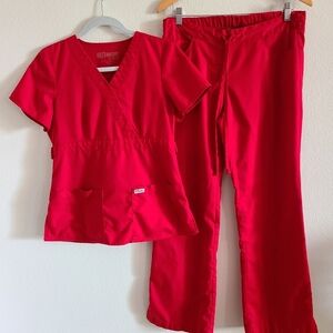 Grey's Anatomy Bold Red Scrub Set
